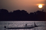 Fisherman;Bani-River;Djenne;Mali;West-Africa;african;fishermen;fishing;pirogue;dugout;dug_out;canoe;silhouette;sunset;river;rivers;mali;malian;sahel