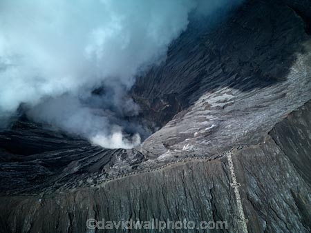 Indonesia;aerial;aerial-photo;aerial-photograph;aerial-photographs;aerial-photography;aerial-photos;aerial-view;aerial-views;aerials;drone-aerial;drone;Java;Indonesian;Asia;South-East-Asia;Southeast-Asia;Mt-Bromo;Gunung-Bromo;Bromo;Mount-Bromo;steam;steaming;smoke;smoking;cinder-cone;scoria-cone;crater;craters;volcanic-crater;volcanic-craters;smoking-crater;stairs;stairway;stairways;tourist;tourists;tourism;people;adventure;adventure-tourism;active-volcano;active-volcanoes;volcanic;volcano;volcanoes;volcanic;mountain;mountainous;mountains;volcanic-cone;cone-volcano