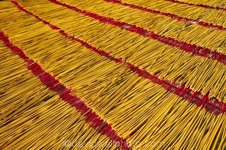 Asia;Asian;Can-Duoc;drying;incense;incense-stick;incense-sticks;Long-An-Province;Mekong-Delta;pattern;patterns;red;South-East-Asia;Southeast-Asia;Vietnam;Vietnamese;yellow