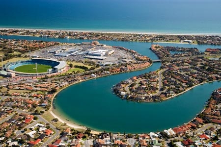 AAMI-Stadium;Adelaide;aerial;aerial-photo;aerial-photography;aerial-photos;aerial-view;aerial-views;aerials;Australasian;Australia;Australian;Football-Park;Gulf-Saint-Vincent;Gulf-St-Vincent;Gulf-St.-Vincent;lagoon;Ocean;Port-Adelaide;S.A.;SA;Sea;South-Australia;Stadium;Stadiums;waterway;waterways;West-Lakes;West-Lakes-Mall