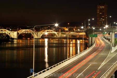 australasia;Australia;australian;bridges;Brisbane;Brisbane-River;car;cars;cities;city;cityscape;cityscapes;expressway;expressways;freeway;freeways;illuminate;illuminated;light;lights;motorway;motorways;night;night-time;Queensland;reflection;reflections;rivers;Riverside-Expressway;sheen;shimmer;tail-lights;traffic;tranport;transportation;water;William-Jolly-Bridge