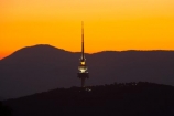 A.C.T.;ACT;Australia;Australian-Capital-Territory;Canberra;capital;capitals;dusk;evening;Mount-Ainslie;Mt-Ainslie;Mt.-Ainslie;nightfall;orange;sky;sunset;sunsets;Telstra-Tower;tower;towers;twilight