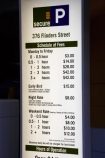 Australasia;Australia;expensive;Flinders-St;Flinders-Street;Melbourne;parking-building;parking-buildings;parking-fee;parking-fees;Parking-Fees-Sign;prices;schedule-of-fees;sign;signs;VIC;Victoria