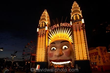 amusement-park;amusement-parks;Australasia;Australia;carnival;carnivals;dusk;evening;eye;eyes;face;faces;fair;fairground;fairgrounds;fairs;fun-fair;fun-fairs;fun-park;fun-parks;funfair;funfairs;funpark;funparks;light;lighting;lights;Luna-Park;N.S.W.;New-South-Wales;night;night-time;NSW;parks;Sydney;theme-park;theme-parks;themepark;twilight