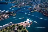 Sydney;Opera;House;Sydney;Harbour;harbor;harbors;harbours;aerials;Bridge;bridges;Australia;aerial;architecture;boat;boats;ferry;ferries;wake;royal-botanic-gardens;royal;botanic;gardens;park