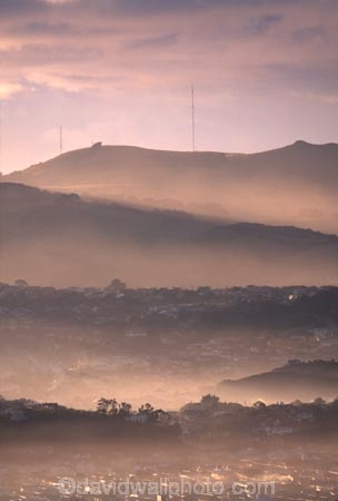 hill;hills;rolling;mist;haze;Dunedin;Otago;Peninsula;morning;houses;antenna;Otago-Peninsula;cloudy;cloud;clouds