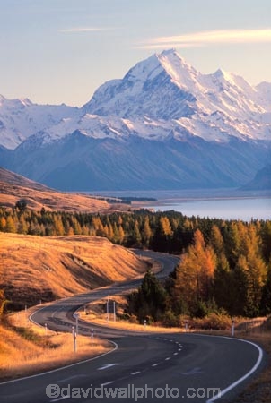 mountain;peak;mount-cook;color;colours;colors;trees;forest;snow;snow-covered;snow_covered;orange;autumnal;lake;lakes;slope;scenic;scenary;tourism;natural;spectacular;beauty;highest;mountains;southern-alps;main-divide