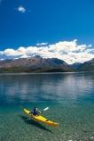 kayak;kayaks;kayaker;kayakers;water;clear;clean;transparent;paddle;paddler;paddlers;paddling;paradise;beautiful;lakes;lake;adventure;adventure-tourism;recreation;outdoors;outdoor;outside;relax;relaxing;yellow;boat;pristine;summer;holiday;holidays;vacation;vacations;glenorchy;queenstown;south-island;new-zealand