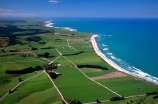 New-Zealand;coast;coastal;coastline;shore;shoreline;beach;beaches;sand;sandy;waves;wave;sea;ocean;Pacific;bay;colour;color;farmland;rural;marine;rugged;aerials