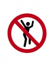 No;Jumping;Warning;sign;red;black;cutout;cut;out