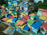 Indonesia;aerial;aerial-photo;aerial-photograph;aerial-photographs;aerial-photography;aerial-photos;aerial-view;aerial-views;aerials;drone-aerial;drone;Malang;Java;East-Java;Indonesia;Brantas-River;Roof;roofs;rooves;Kampung-Warna-Warni;Kampung;Warna-Warni;Kampung-Warna_Warni;Warna_Warni;tourism;travel;Asia;South-East-Asia;Southeast-Asia