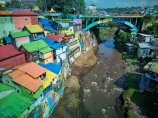 Indonesia;aerial;aerial-photo;aerial-photograph;aerial-photographs;aerial-photography;aerial-photos;aerial-view;aerial-views;aerials;drone-aerial;drone;Malang;Java;East-Java;Indonesia;Brantas-River;Roof;roofs;rooves;Kampung-Warna-Warni;Kampung;Warna-Warni;Kampung-Warna_Warni;Warna_Warni;road-bridge;road-bridges;traffic-bridge;traffic-bridges;tourism;travel;Asia;South-East-Asia;Southeast-Asia