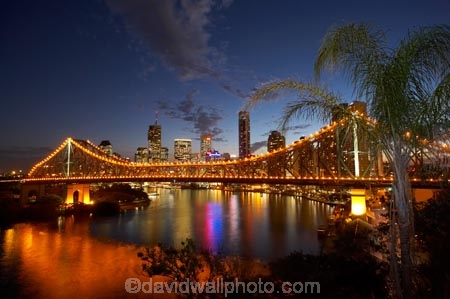 Australasia;Australia;Australian;Brisbane;Brisbane-River;dark;dusk;evening;light;lights;night;night-time;night_time;nightfall;palm;palm-tree;palm-trees;palms;Petrie-Bight;Qld;Queensland;river;rivers;sky;Story-Bridge;twilight
