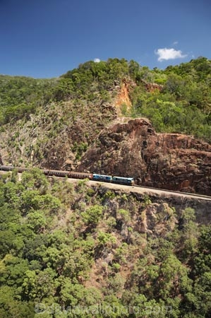 aerial;aerial-photo;aerial-photograph;aerial-photographs;aerial-photography;aerial-photos;aerial-view;aerial-views;aerials;Australasian;Australia;Australian;Barron-Gorge-National-Park;bluff;bluffs;Cairns;carriage;carriages;cliff;cliffs;Kuranda-Railway;Kuranda-Scenic-Railway;Kuranda-Train;mountainside;mountainsides;North-Queensland;Passenger-Train;Qld;Queensland;rail;railroad;railroads;rails;railway;railways;Red-Bluff;steep;tourism;track;tracks;train;trains;transport;transportation;travel;wagon;wagons
