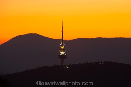 A.C.T.;ACT;Australia;Australian-Capital-Territory;Canberra;capital;capitals;dusk;evening;Mount-Ainslie;Mt-Ainslie;Mt.-Ainslie;nightfall;orange;sky;sunset;sunsets;Telstra-Tower;tower;towers;twilight