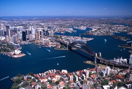 Sydney;Opera;House;Sydney;Harbour;harbor;harbors;harbours;aerials;Bridge;bridges;Australia;aerial;architecture;boat;boats;ferry;ferries;wake;cbd;c.b.d.;central-business-district;central;business;district;office;offices;skyscrapers;skyscraper