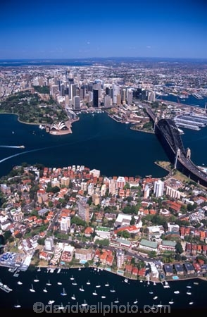 Sydney;Opera;House;Sydney;Harbour;harbor;harbors;harbours;Bridge;bridges;Australia;aerial;architecture;boat;boats;ferry;ferries;wake;aerials;kirribilli