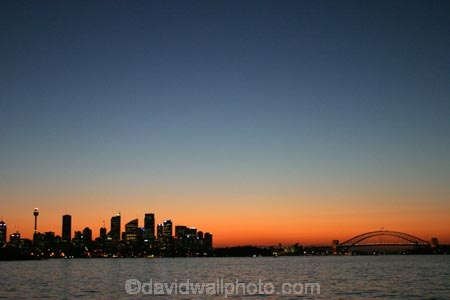 sydney;australia;bridge;bridges;harbor;harbour;harbours;harbors;twilight;sunset;ferry;ferries;city;cities;CBD;tower;skyscrapers;skyscraper;dusk;sunset;orange;blue;skyline;silhouette