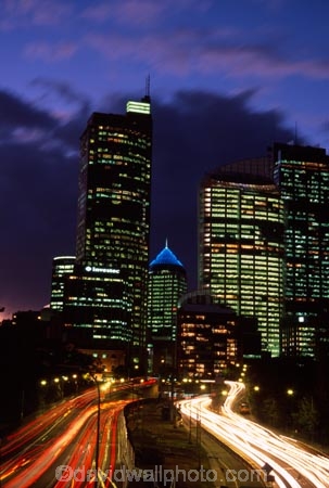 Sydney;Australia;dusk;night;light;lights;motorway;motorways;car;cars;traffic;transport;transportation;commute;commuters;highway;highways;road;roads;roading;dusk;night;twilight;office;offices;skyscraper;skyscrapers;tail-lights;tail_lights;long-exposure;light-trails