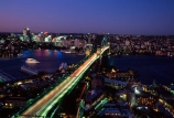 Sydney;Harbour;harbours;harbor;harbors;Bridge;Night;Shangri_La;Hotel;Sydney;Australia;traffic;tail-lights;bridges;light;lights;north-sydney