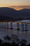 Australasian;Australia;Australian;bridge;bridges;Derwent-River;dusk;evening;Hobart;Island-of-Tasmania;Mount-Wellington;Mt-Wellington;Mt.-Wellington;night;night-time;River-Derwent;road-bridge;road-bridges;State-of-Tasmania;Tas;Tasman-Bridge;Tasmania;traffic-bridge;traffic-bridges;twilight