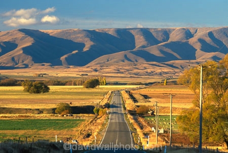 road;highway;highways;roads;seal;sealed;tarsealed;tarseal;straight;meadows;paddocks;fields;farming;rural;landscape;ranges;hills;mountains;journey;route