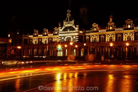 1906;architecture;building;buildings;calm;car-lights;Dunedin;Dunedin-Railway-Station;dusk;evening;Flemish-Renaissance-style;flood-light;flood-lights;flood-lit;George-A-Troup;Gingerbread-George;heritage;historic;historic-building;historic-buildings;Historic-Railway-Station;historical;historical-building;historical-buildings;history;light;light-trails;lights;N.Z.;New-Zealand;night;night-night-time;night-time;night_time;nightfall;nighttime;NZ;old;Otago;placid;quiet;rail;rail-station;rail-stations;railroad;railroads;rails;railway;Railway-Station;railway-stations;railways;rain;raining;reflected;reflection;reflections;S.I.;serene;SI;smooth;South-Is;South-Is.;South-Island;Sth-Is;still;tail-lights;tradition;traditional;traffic;train-station;train-stations;tranquil;transport;transportation;twilight;water