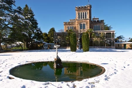 building;castle;castles;cold;Dunedin;fountain;fountains;freezing;historic;historical;Larnach-Castle;larnachs-castle;larnachs-castle;manor;New-Zealand;otago-peninslar;Otago-Peninsula;pond;ponds;season;seasonal;seasons;snow;snowy;South-Island;white;winter