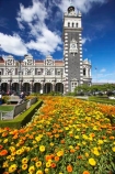 1906;architecture;building;buildings;city-gardens;clock;clock-tower;clock-towers;color;colorful;colors;colour;colourful;colours;council-gardens;Dunedin;Dunedin-Railway-Station;Flemish-Renaissance-style;floral;flower;flower-bed;flower-beds;flower-garden;flower-gardens;flowers;garden;gardens;George-A-Troup;Gingerbread-George;heritage;Historic;historic-building;historic-buildings;historical;historical-building;historical-buildings;history;New-Zealand;old;Otago;rail-station;rail-stations;railway;railway-station;railway-stations;railways;South-Island;tradition;traditional;train-station;train-stations;yellow