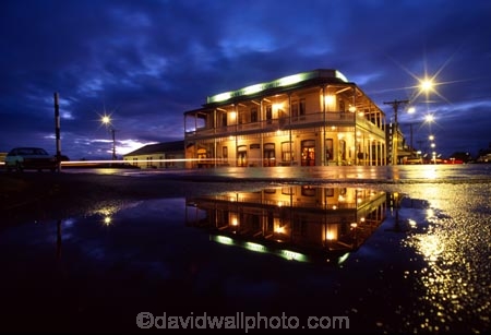 wine;wine-region;hotels;accommodation;pub;pubs;historic;historical;colonial;reflection;reflections;night;puddle;verandah;lights;light;hotel;martinborough;martinborough-hotel;welcoming;rain;raining;rainy