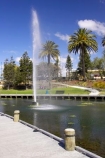 Blenheim;fountain;fountains;Marlborough;New-Zealand;palm;palm-tree;palm-trees;palms;river;rivers;Riverside-Park;South-Island;Taylor-River;waterside