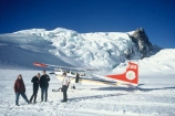 hut;huts;peak;pinnacle;snow;glacier;ski-plane;ski-planes;snow-plane;alpine;mountain;mountains;people;tourists;tourist;tourism;tasman-saddle;southern-alps;main-divide;planes