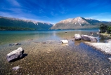 beach;beaches;blue-sky;clean;clear;clear-sky;clear-water;forest;forests;fresh;gravel;gravelly;lake;Lake-Rotoiti;lakes;mountain;mountains;national-park;national-parks;natural;nelson-lakes;Nelson-Lakes-National-Park;pure;south-island;stone;stones;stoney;transparent;untouched;water