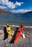 Queenstown;Central-Otago;Lake-Wakatipu;Lake;Wakatipu;Glenorchy;kayak;kayaks;paddle;paddles;two;water;beach;shore;red;yellow;cloud;clouds;mountain;mountains;summer;adventure;holiday;tourist;tourism;kayaker;kayakers;clear;clean;transparent;paddler;paddlers;paddling;paradise;beautiful;lakes;adventure-tourism;recreation;outdoors;outdoor;outside;relax;relaxing;boat;pristine;holidays;vacation;vacations;south-island;new-zealand