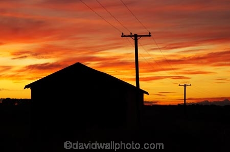 cloud;clouds;dusk;evening;Farm-Building;Farm-Buildings;Farm-Shed;Farm-Sheds;glow;line;lines;N.I.;N.Z.;New-Zealand;NI;nightfall;North-Island;NZ;Ohakune;orange;pole;poles;post;posts;power-line;power-lines;power-pole;power-poles;Ruapehu-District;Sheep-Shed;Sheep-Sheds;silhouette;silhouettes;sky;sunset;sunsets;telegraph-line;telegraph-lines;telegraph-pole;telegraph-poles;twilight;wire;wires;Wool-Shed;Wool-Sheds