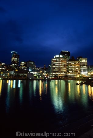 wellington;harbors;harbours;harbor;harbour;waterfront;port;nicholson;skyline;sky-scrapers;offices;office;skyscraper;skyscrapers;sky-scraper;blocks;highrise;cbd;central;business;district;water;ships;night;reflections;reflection;lights