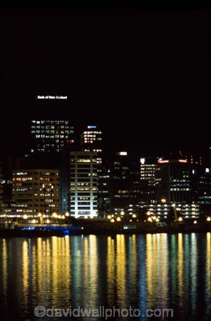 wellington;harbors;harbours;harbor;harbour;waterfront;port;nicholson;skyline;sky-scrapers;offices;office;skyscraper;skyscrapers;sky-scraper;blocks;highrise;cbd;central;business;district;water;ships;night;reflections;reflection;lights