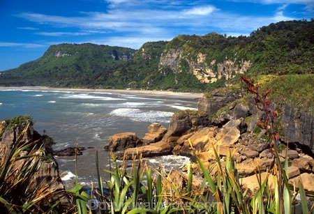 bay;bays;beach;beaches;coast;coastline;east-coast;flax;ocean;oceans;sand;sea;surf;Tasman;water;waterfront;wave;waves