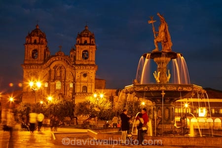 basilica;basilicas;building;buildings;catedral;cathedral;cathedrals;christian;christianity;church;Church-of-the-Society-of-Jesus;churches;colonial-baroque-architecture;colonial-baroque-style;Cusco;Cuzco;dark;dusk;evening;faith;fountain;fountains;golden-statue;heritage;historic;historic-building;historic-buildings;historical;historical-building;historical-buildings;history;Iglesia-de-la-Compania;Iglesia-De-La-Compania-De-Jesus;Iglesia-de-la-Compañía;Iglesia-de-la-Compañía-de-Jesús;Inca-fountain;Inca-King;Inca-statue;Inca-statues;Jesuit-church;Jesuit-churches;Latin-America;light;lighting;lights;Manco-Capac-Fountain;Manco-Capec-statue;night;night-time;night_time;Ninth-Inca;old;Pachacutec;Pachacuti;Parade-Square;people;Peru;place-of-worship;places-of-worship;plaza;Plaza-de-Armas;Plaza-Mayor;Plaza-Mayor-del-Cusco;Plaza-Mayor-del-Cuzco;plazas;religion;religions;religious;Republic-of-Peru;South-America;Square-of-the-Warrior;statue;statues;Sth-America;tourism;tourist;tourists;tradition;traditional;travel;twilight;UN-world-heritage-area;UN-world-heritage-site;UNESCO-World-Heritage-area;UNESCO-World-Heritage-Site;united-nations-world-heritage-area;united-nations-world-heritage-site;water;water-feature;water-features;Weapons-Square;world-heritage;world-heritage-area;world-heritage-areas;World-Heritage-Park;World-Heritage-site;World-Heritage-Sites