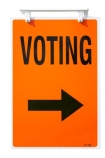 election;elections;electoral;New-Zealand;NZ;orange;political;politics;polling;booth;sign;vote;voting;cutout;cut;out