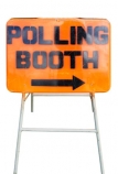 election;elections;electoral;New-Zealand;NZ;orange;political;politics;polling;booth;sign;vote;voting;cutout;cut;out