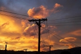 cloud;clouds;Dunedin;dusk;evening;line;lines;N.Z.;New-Zealand;nightfall;NZ;orange;Otago;pole;poles;post;posts;power-line;power-lines;power-pole;power-poles;S.I.;SI;skies;sky;South-Is.;South-Island;sunset;sunsets;telegraph-line;telegraph-lines;telegraph-pole;telegraph-poles;twilight;wire;wires